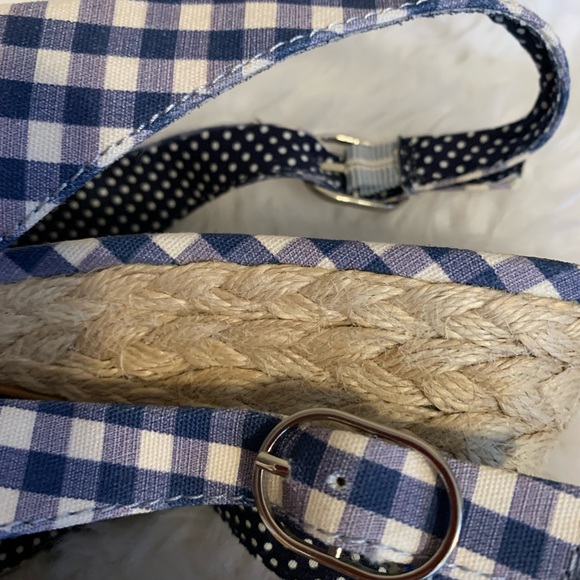 KELLY & KATIE Tamy Gingham Peep Tie espadrille wedge sandal Size 8.5 VVG… - Picture 8 of 10